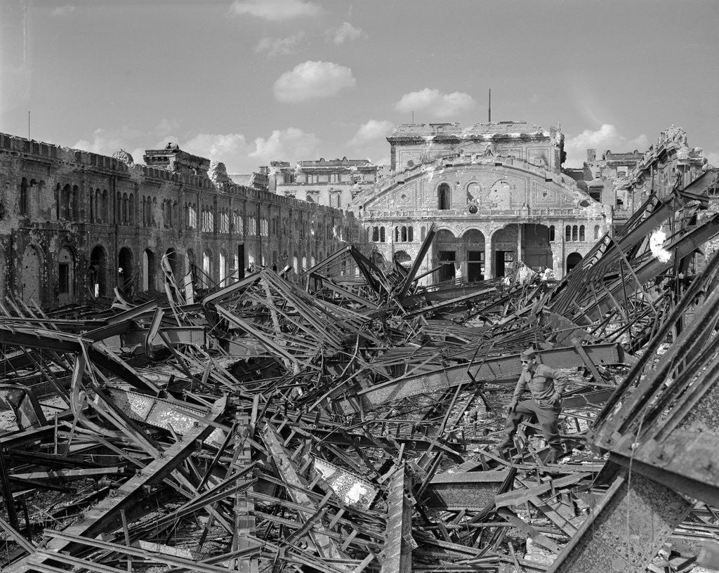 Detail of Bombed-out Train Station, Berlin by Anonymous