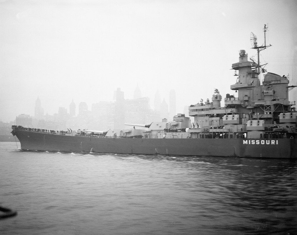 Detail of View of The Battleship USS Missouri by Anonymous