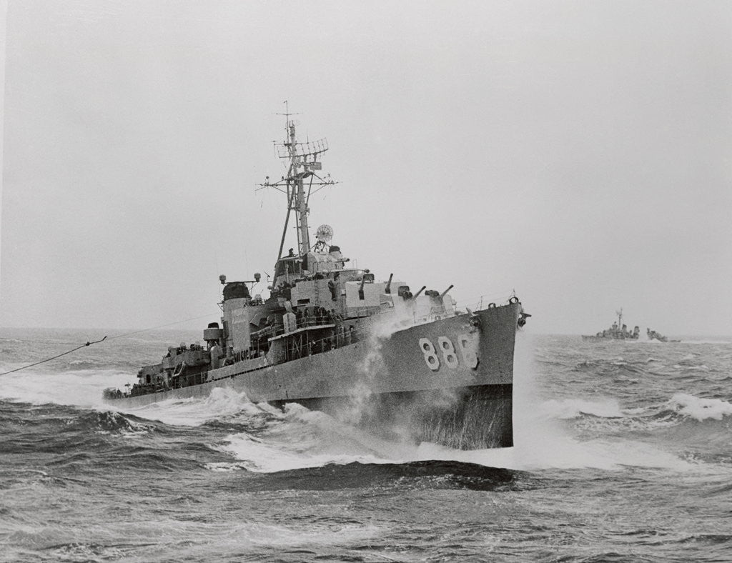 Detail of Destroyer USS Orleck in Rough Seas by Anonymous