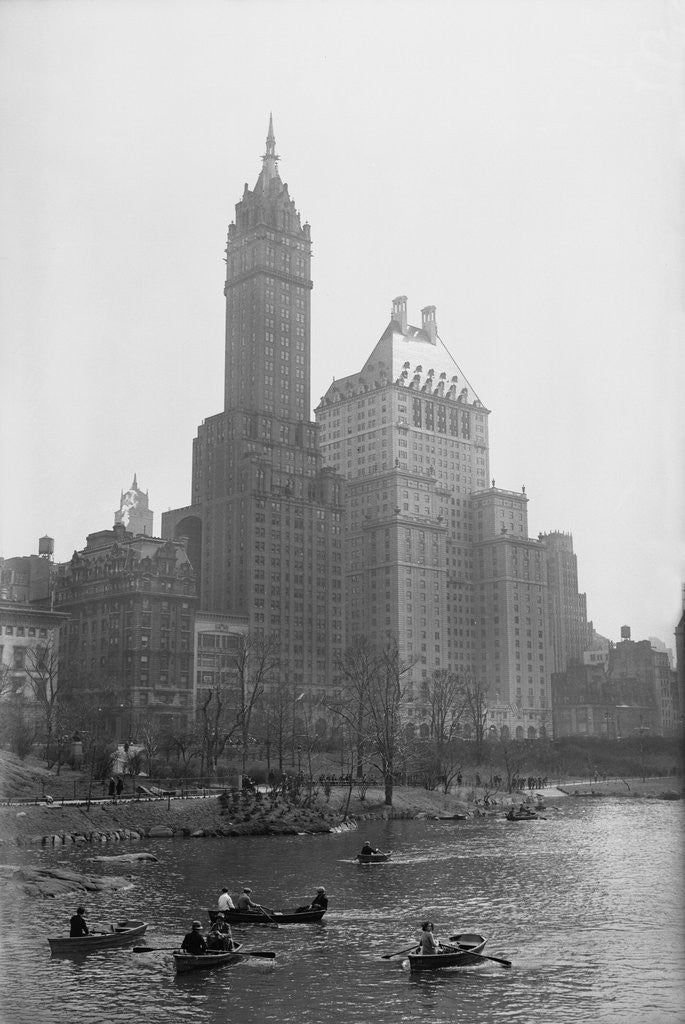 Detail of People Boating in Central Park by Anonymous