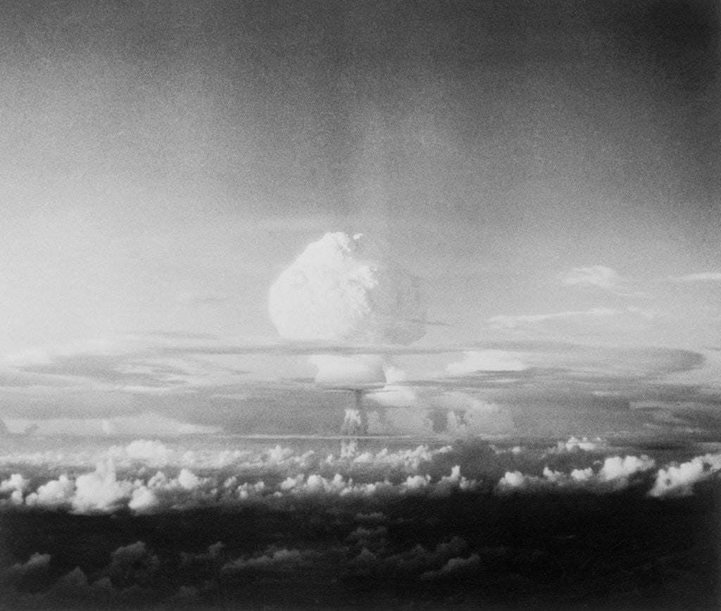 Detail of View of Hydrogen Bomb Mushroom Cloud Rising by Anonymous
