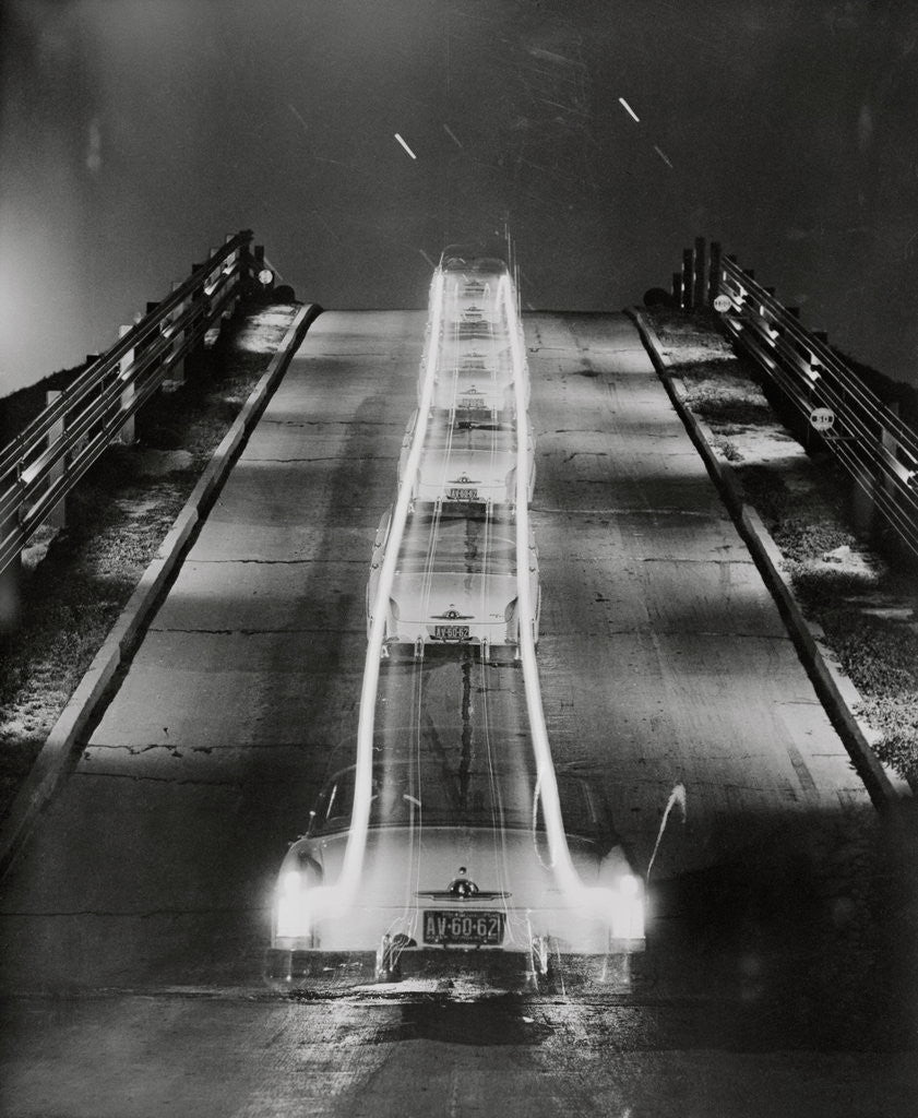 Detail of Scene of Car Going up a Hill by Anonymous