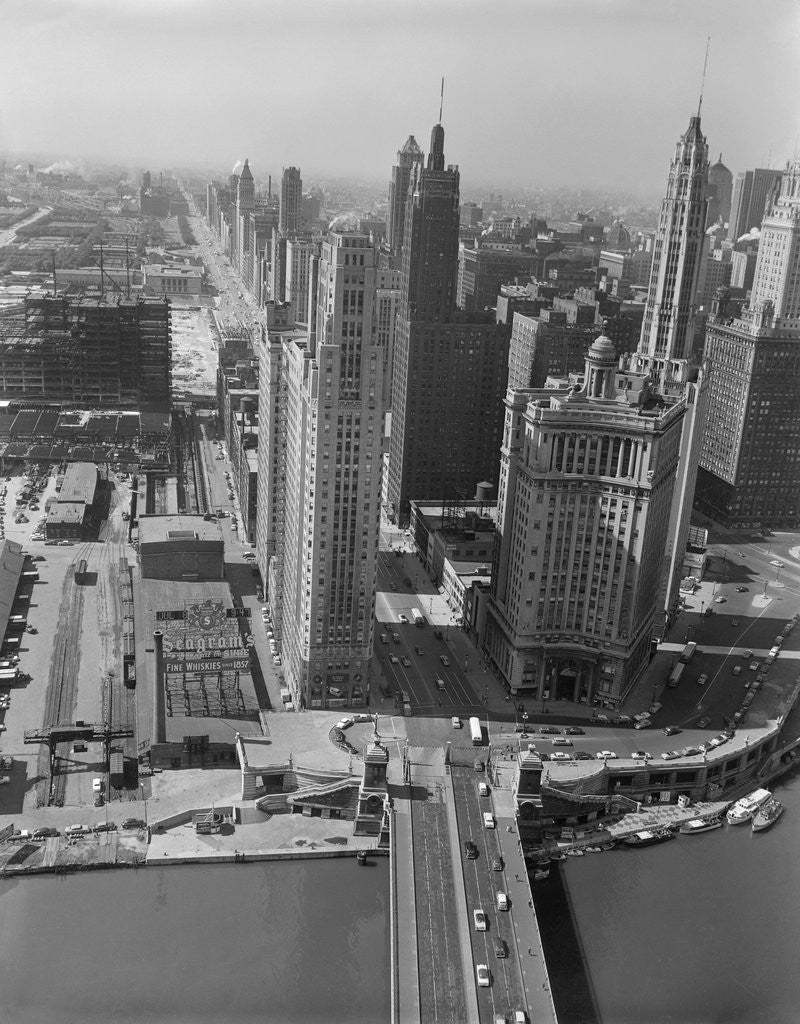 Detail of Aerial View of Michigan Avenue by Anonymous