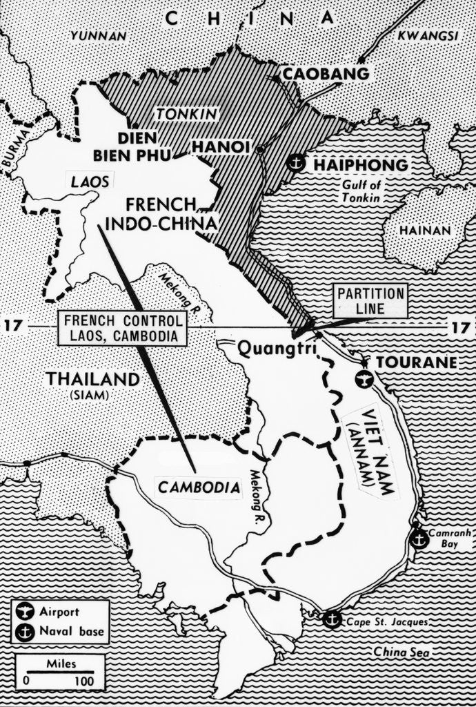 Detail of Map Showing French Occupation in Indo-China by Anonymous