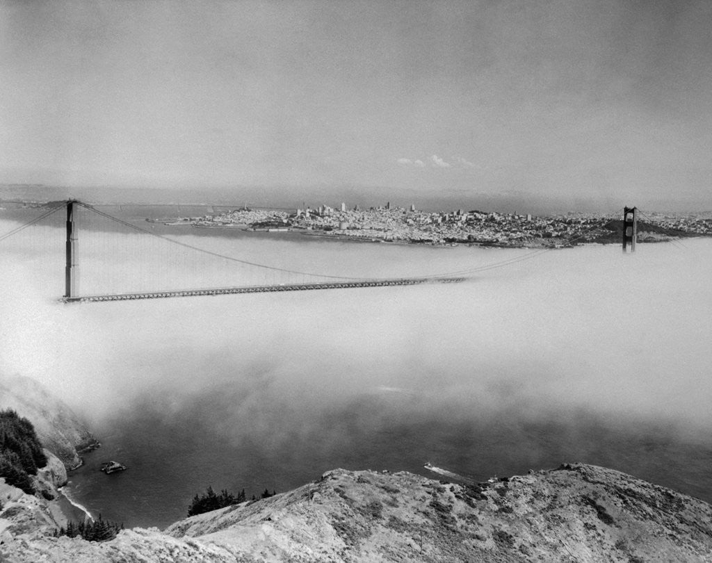 Detail of View of the Bay Area by Anonymous