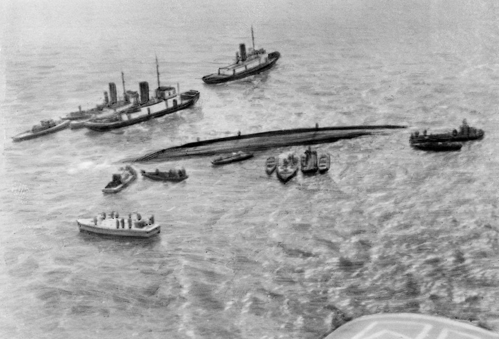Detail of Ships Sailing Around the Toya Maru by Anonymous