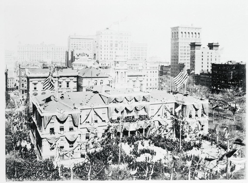 Detail of View of City Hall Area During Subway Ceremonies by Anonymous