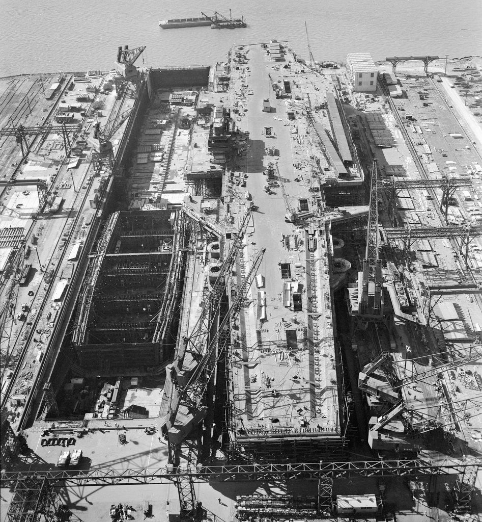 Detail of View of USS Forrestal Receiving Finishing Touches by Anonymous