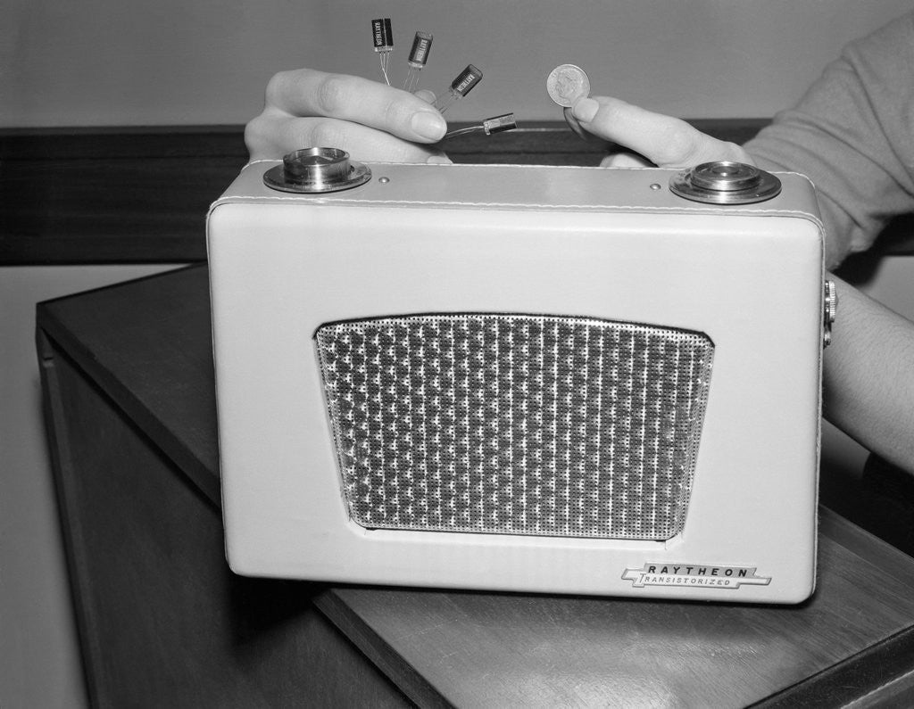 Detail of View of Early Made Portrable Radio by Corbis