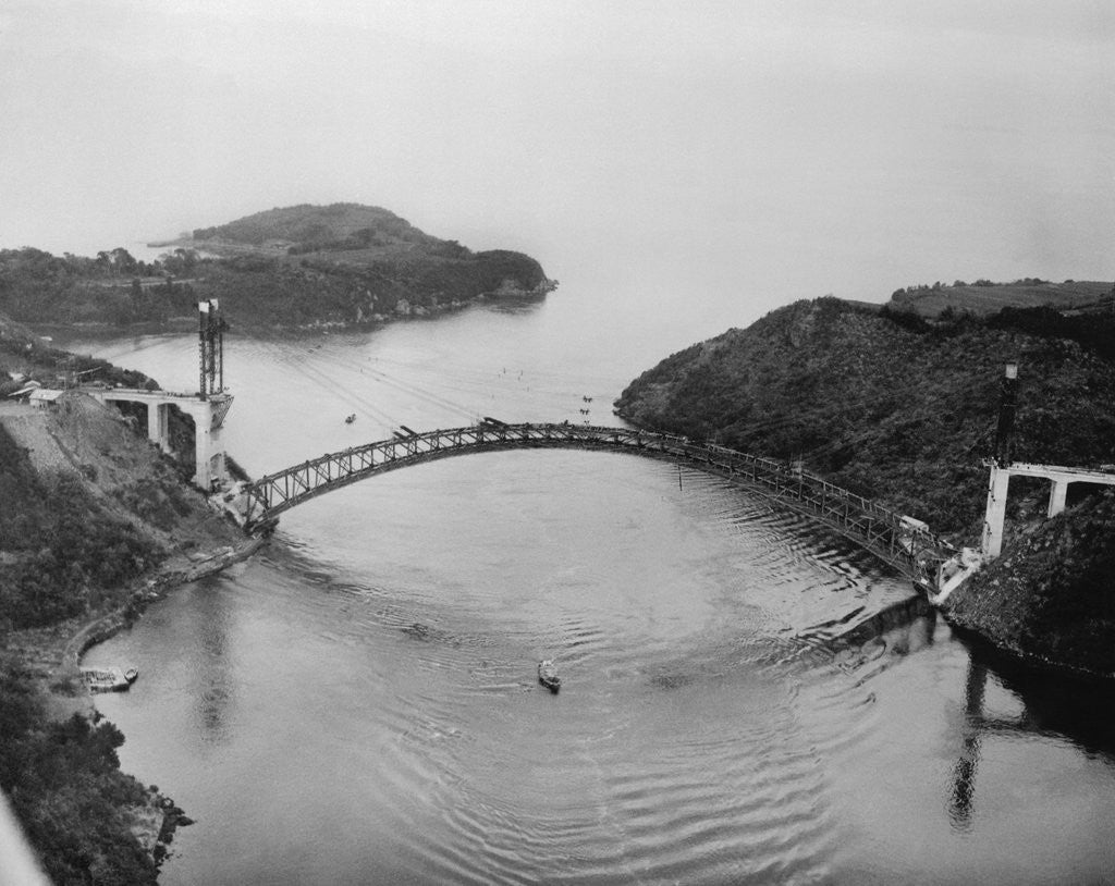 Detail of View of Large Arched Bridge Over Water by Anonymous