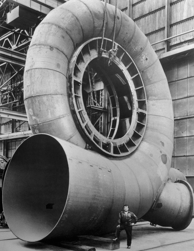 Detail of 66 Ton Spiral Casing for a Water Turbine by Corbis