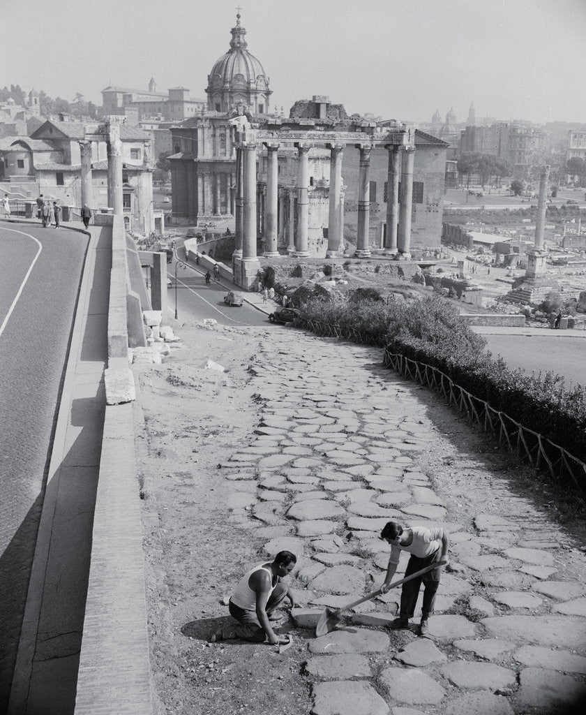 Detail of Repairing the 2,000 Year Old Road by Anonymous