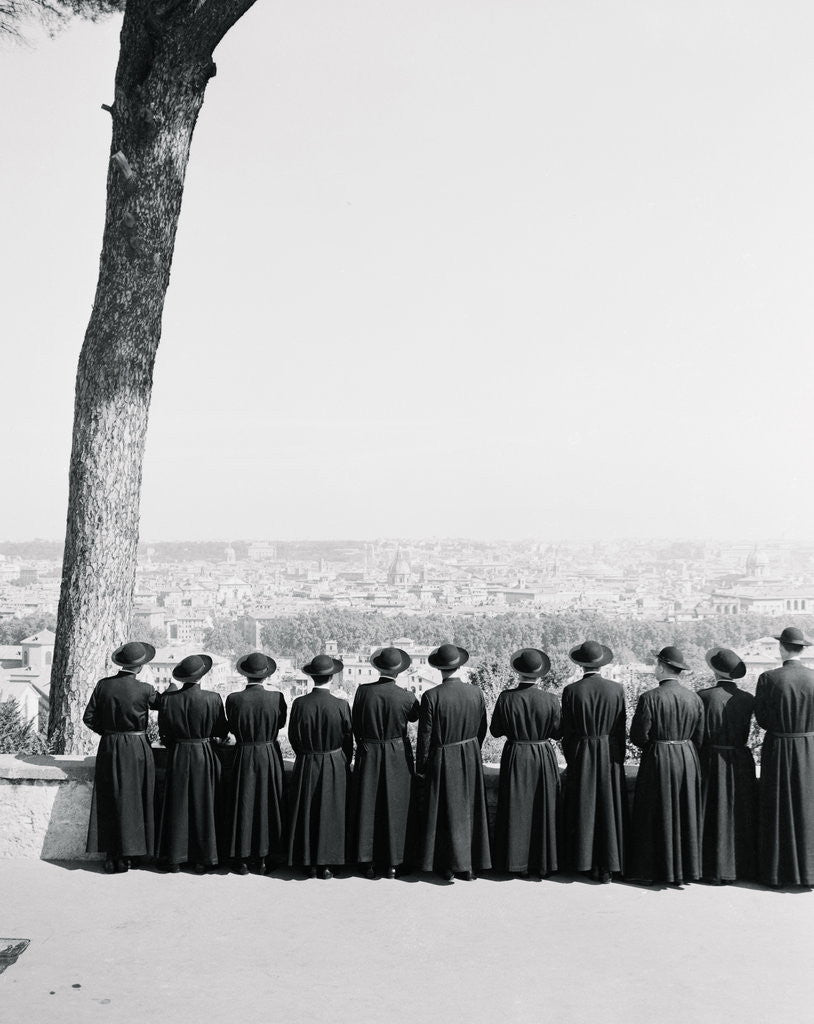 Detail of Priests Viewing Rome From Janiculum Hill by Anonymous
