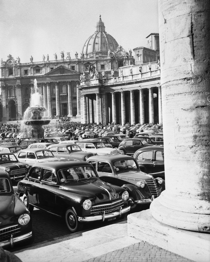 Detail of Cars Parking for Vatican Visit by Anonymous