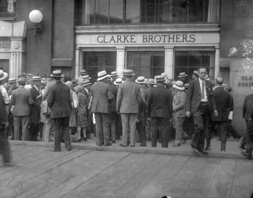Detail of Depositors Waiting for Bank to Open by Anonymous