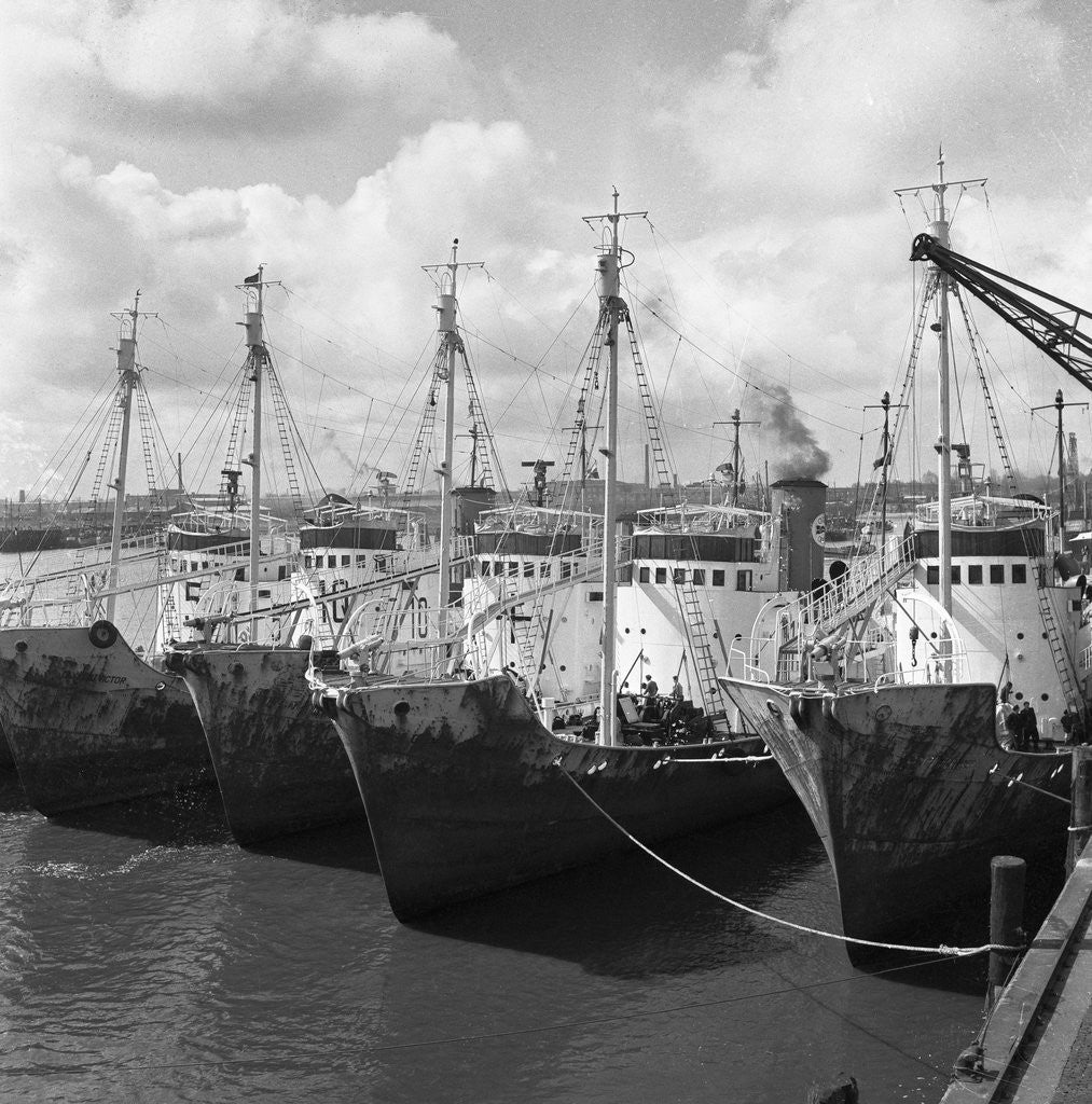 Detail of View of Ships Near Pier by Anonymous