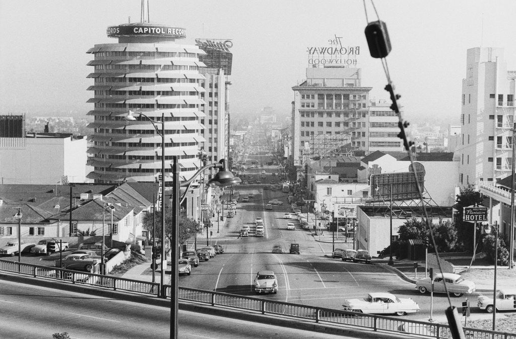 Detail of Cars Driving on Hollywood Street by Anonymous
