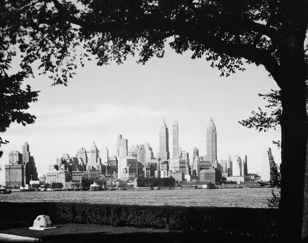 Detail of New York City Skyline from Governor's Island by Anonymous