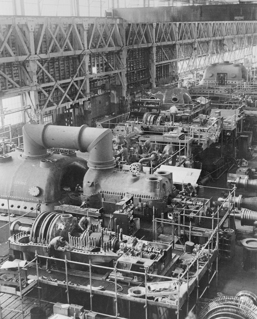 Detail of Steam Turbines Being Assembled by Anonymous