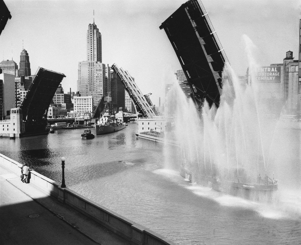 Detail of SS Joseph P. Kennedy on the Chicago River by Anonymous