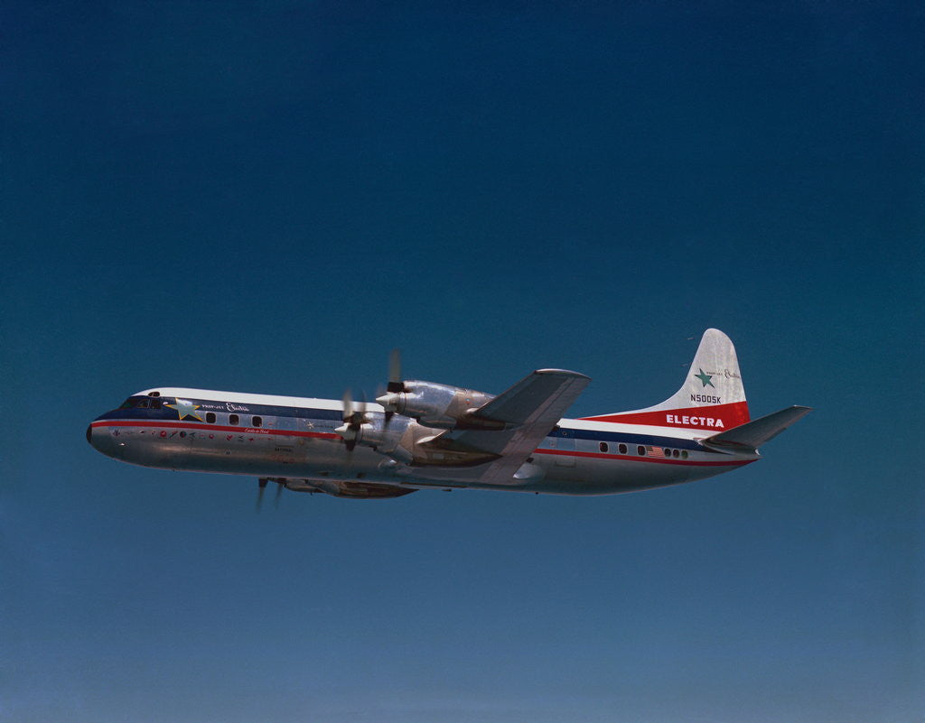 Detail of Lockheed L-188 Electra Airplane in Flight by Anonymous