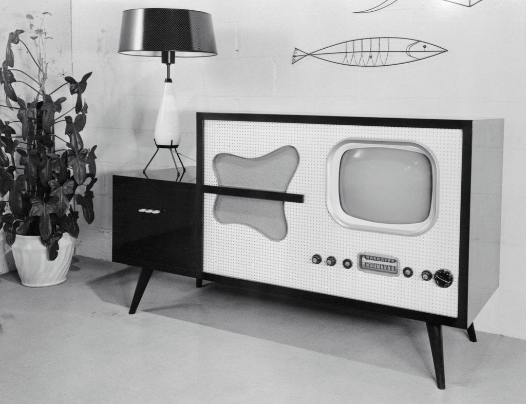 Detail of Early Model Radio Television in Home by Anonymous