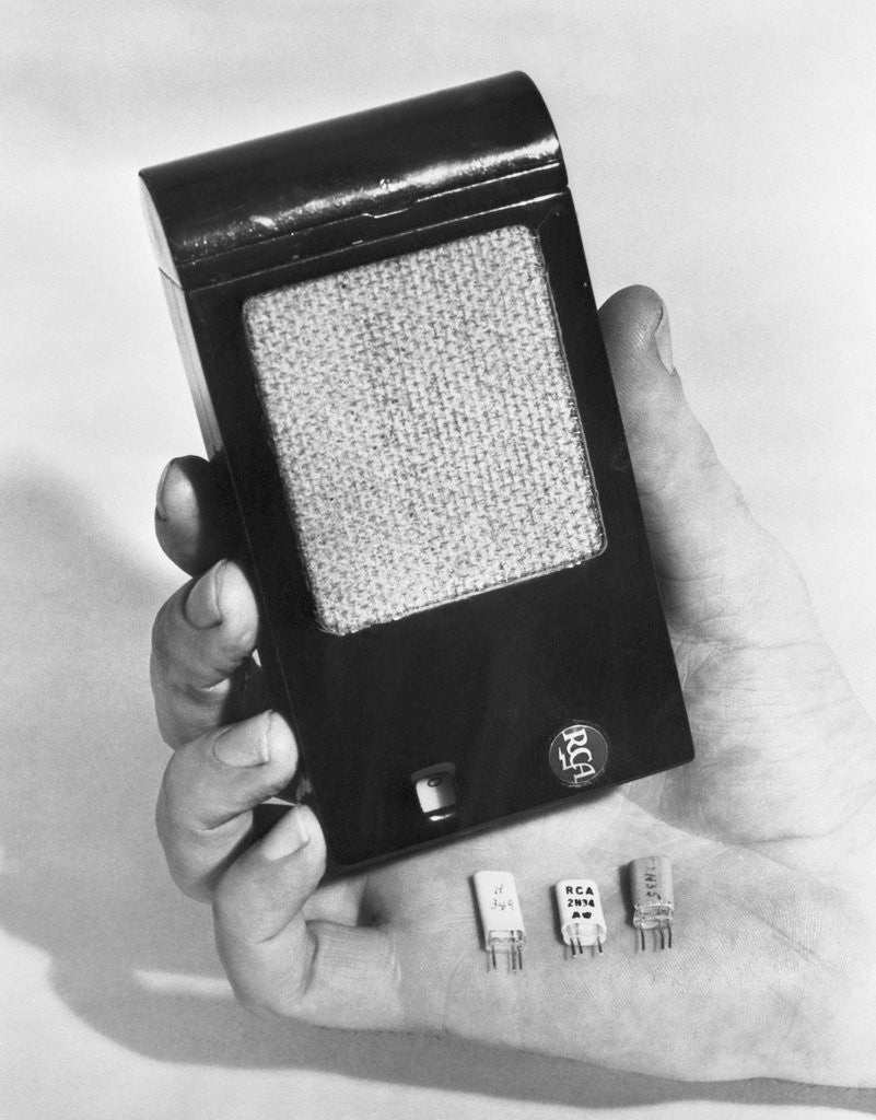 Detail of Transistor Radio and Miniature Transistors by Corbis
