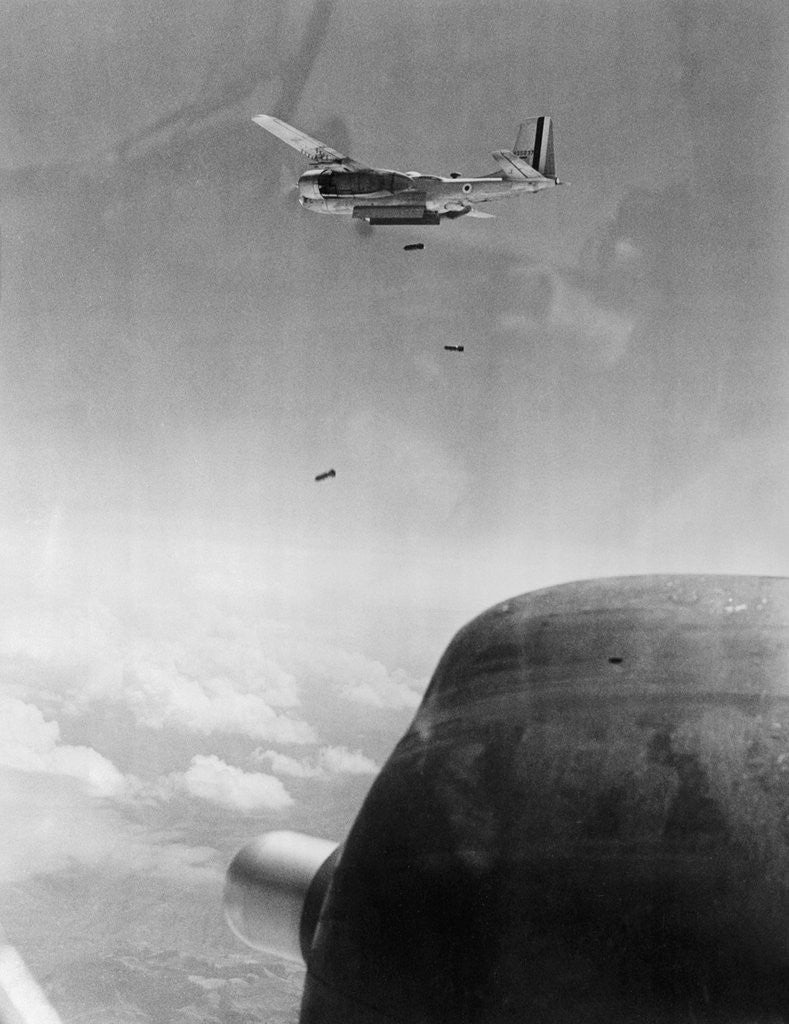 Detail of B-26 Bomber Dropping Bombs by Corbis