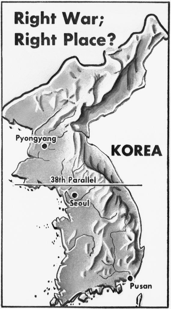 Detail of Poster of Korea and 38th Parallel by Anonymous
