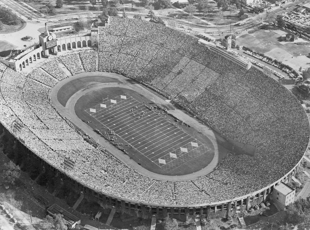 Detail of Aerial View of the Los Angeles Coliseum by Anonymous