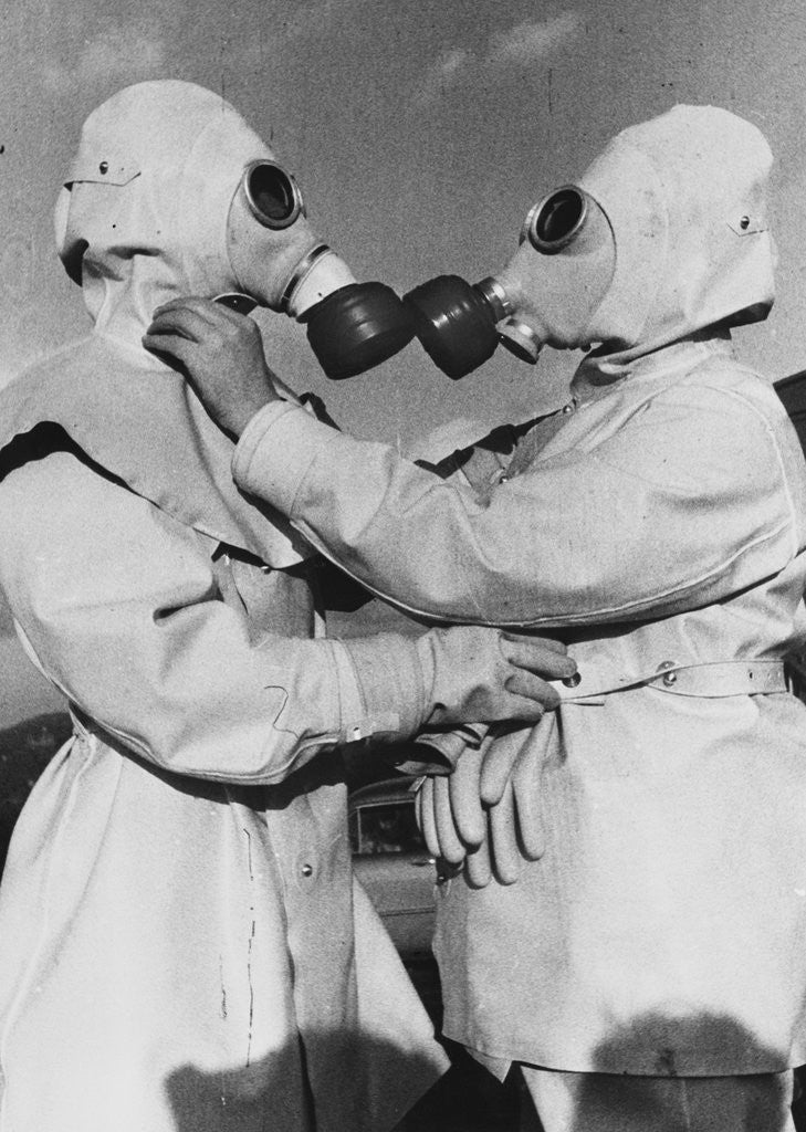 Detail of Air Raid Wardens in Radiation Suits by Anonymous