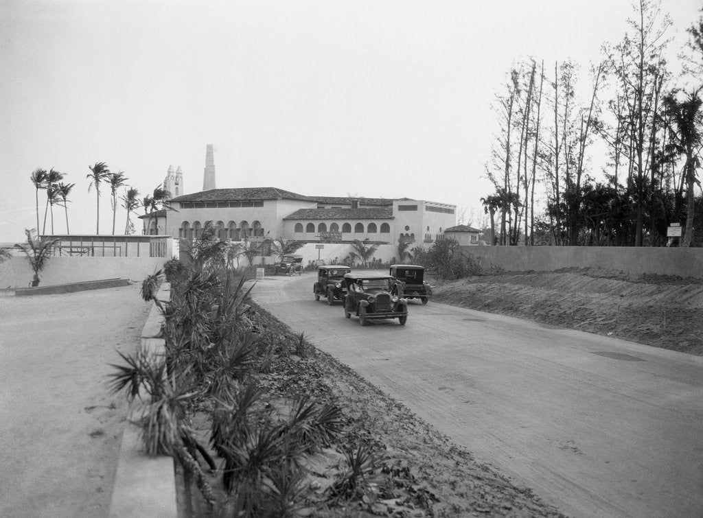 Detail of View of Cars on Ocean Drive Near Bath and Tennis Club by Joseph Urban