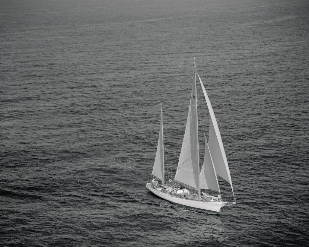 Detail of Aerial View of a Sailing Yacht by Anonymous