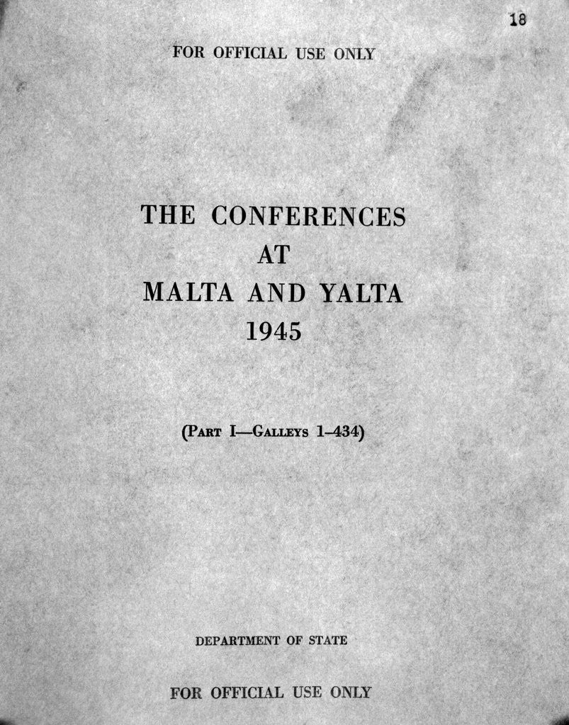 Detail of Cover of The Conferences at Malta and Yalta by Corbis
