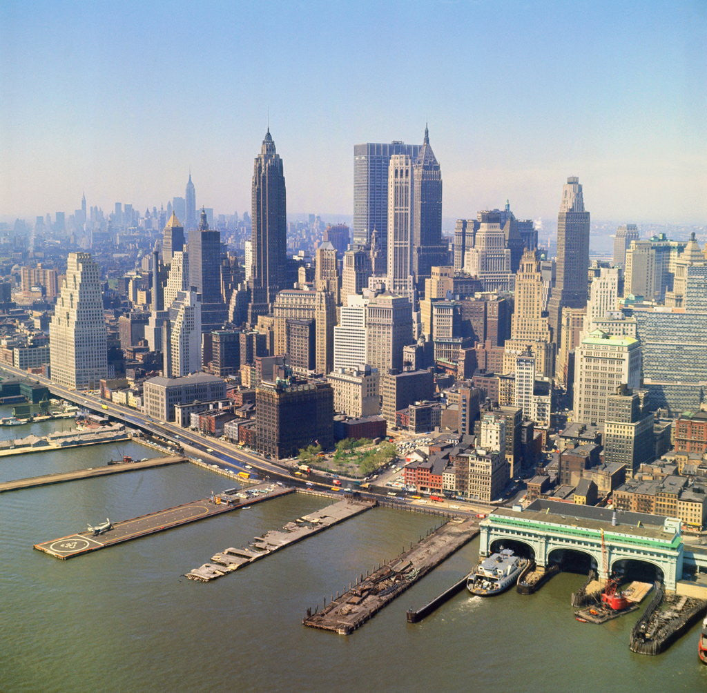 Detail of Lower Manhattan and Harbors by Anonymous