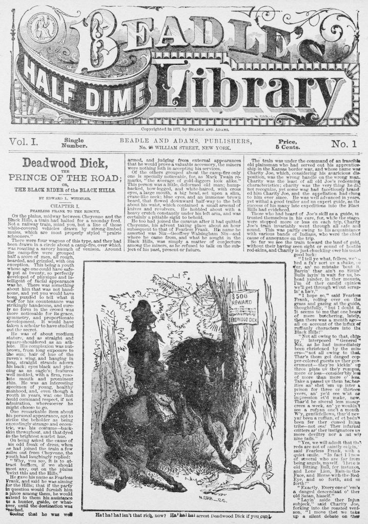 Detail of Cover of Beadle's Half Dime Library by Anonymous