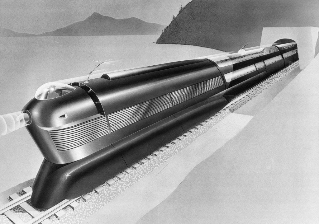 Detail of Futuristic Train Design by Anonymous