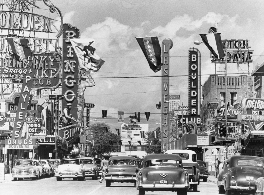Detail of Various Casino Signs Along Las Vegas Street by Anonymous