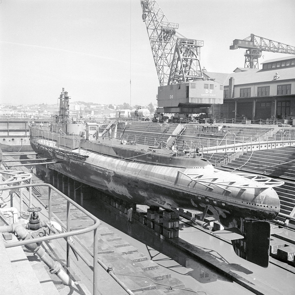 Detail of USS Perch Submarine in Dry Dock by Anonymous