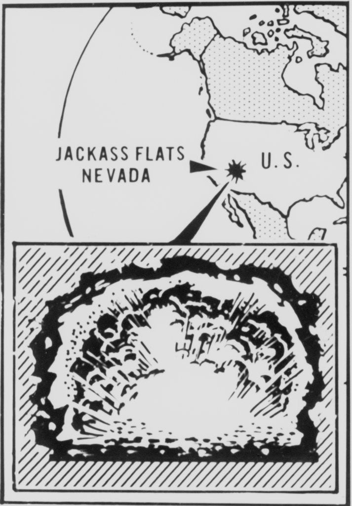 Detail of United States Nuclear Weapons Test Map by Anonymous