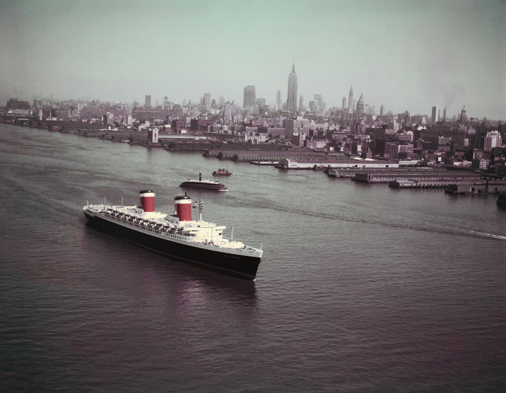 Detail of United States Passing New York Skyline by Anonymous