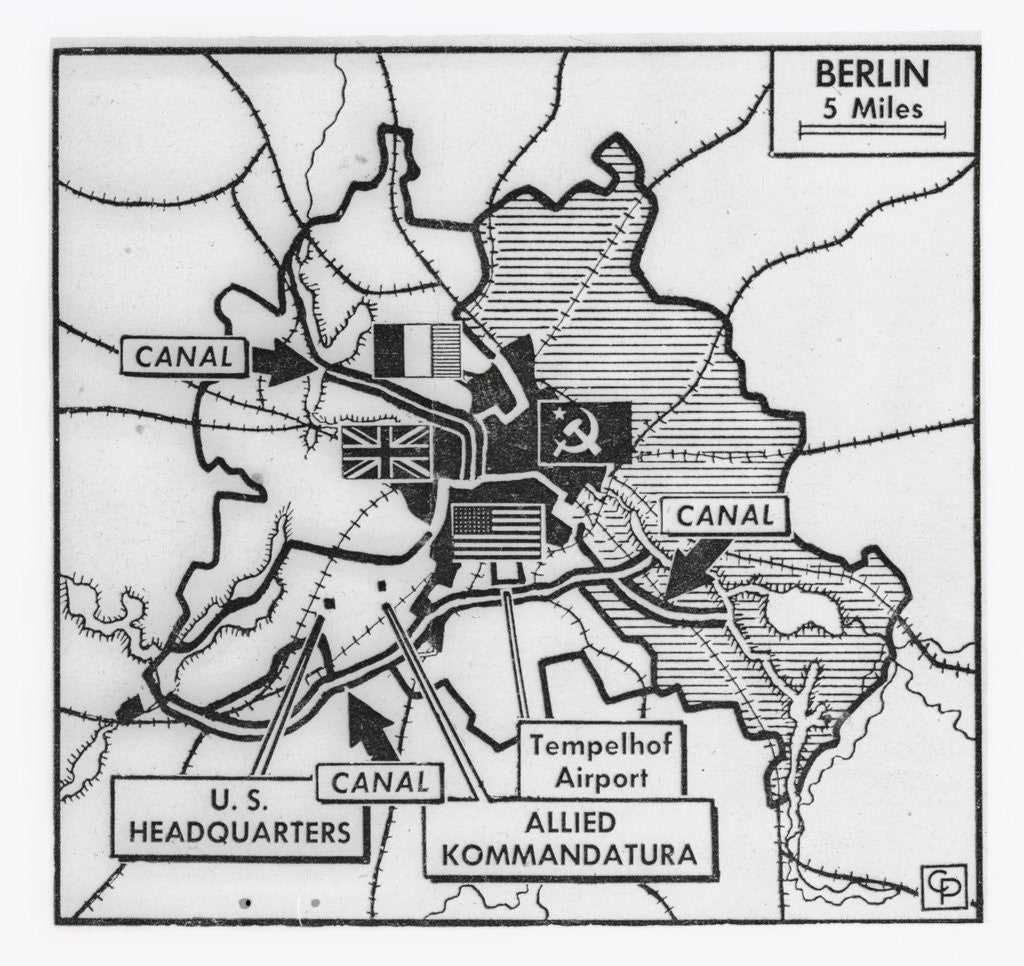 Detail of Map of Communist Water Blockade by Corbis