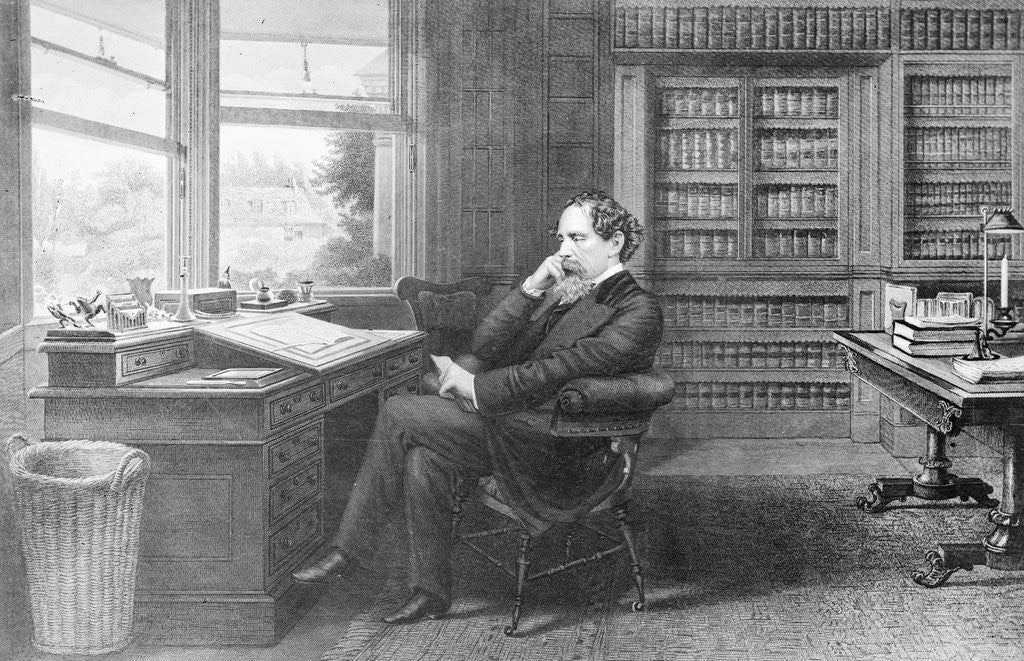 Detail of Charles Dickens in His Home Study by Anonymous