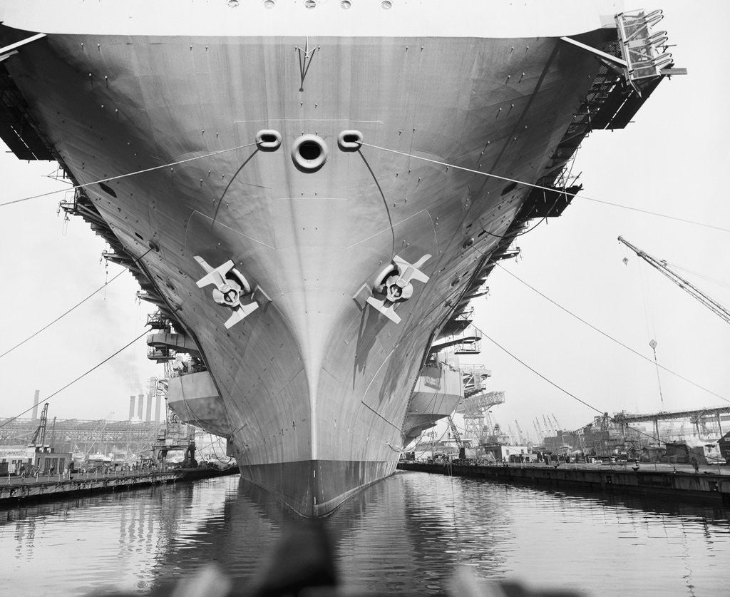 Detail of Bow of the USS Saratoga warship by Anonymous