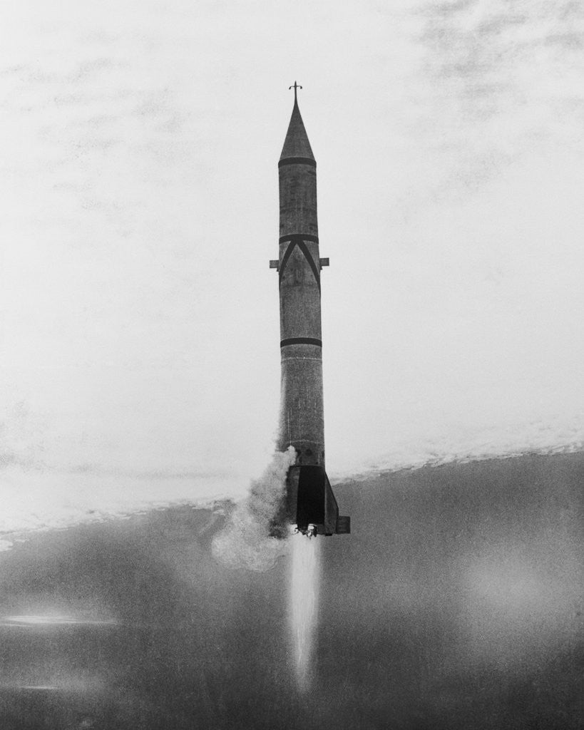 Detail of View of Army's Redstone Rocket Launching by Anonymous