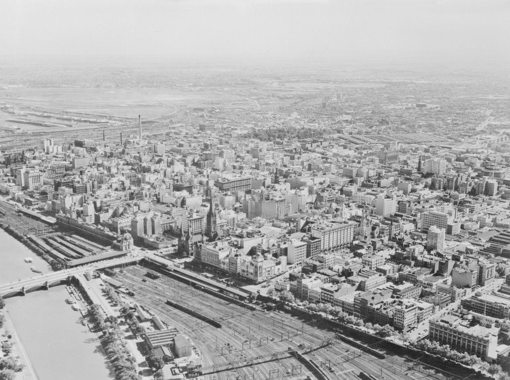 Detail of Aerial View of Melbourne, Australia by Anonymous