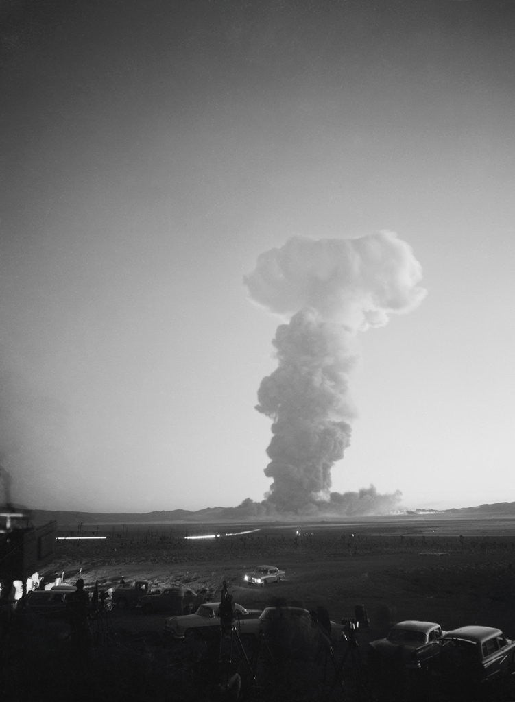 Detail of Atomic Explosion near Parked Cars by Corbis