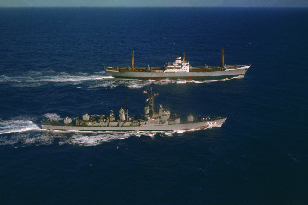 Detail of American and Russian Military Vessels Offshore of Puerto Rico by Anonymous