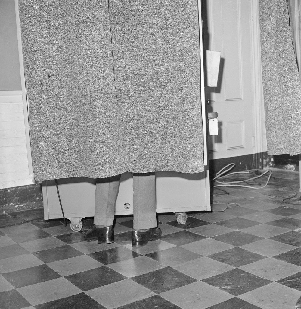 Detail of President Kennedy in Voting Booth by Anonymous