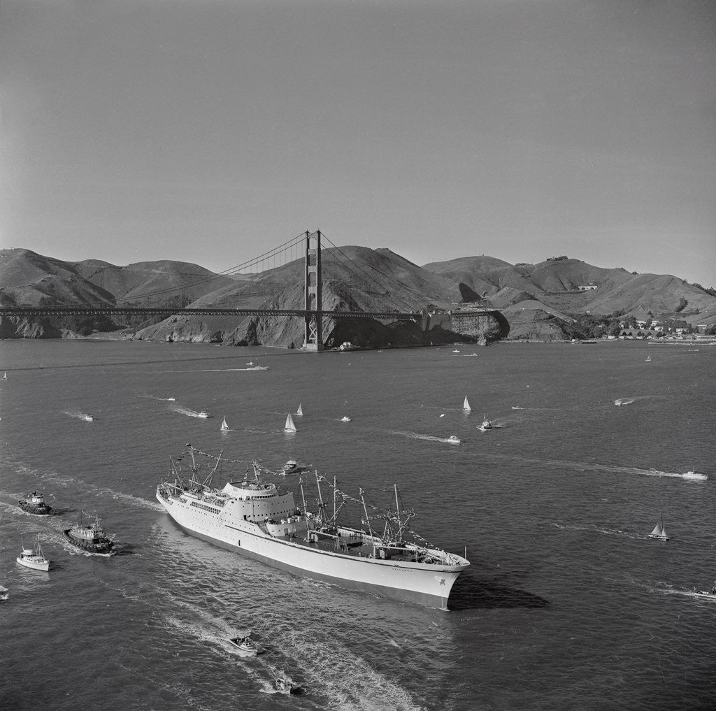 Detail of Large Ship Fleet in Ocean by Anonymous